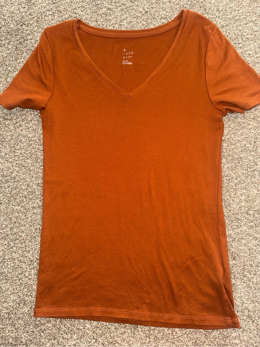 Classic V-Neck Tee - Rust tee shirt relaxed - Picture 2 of 2